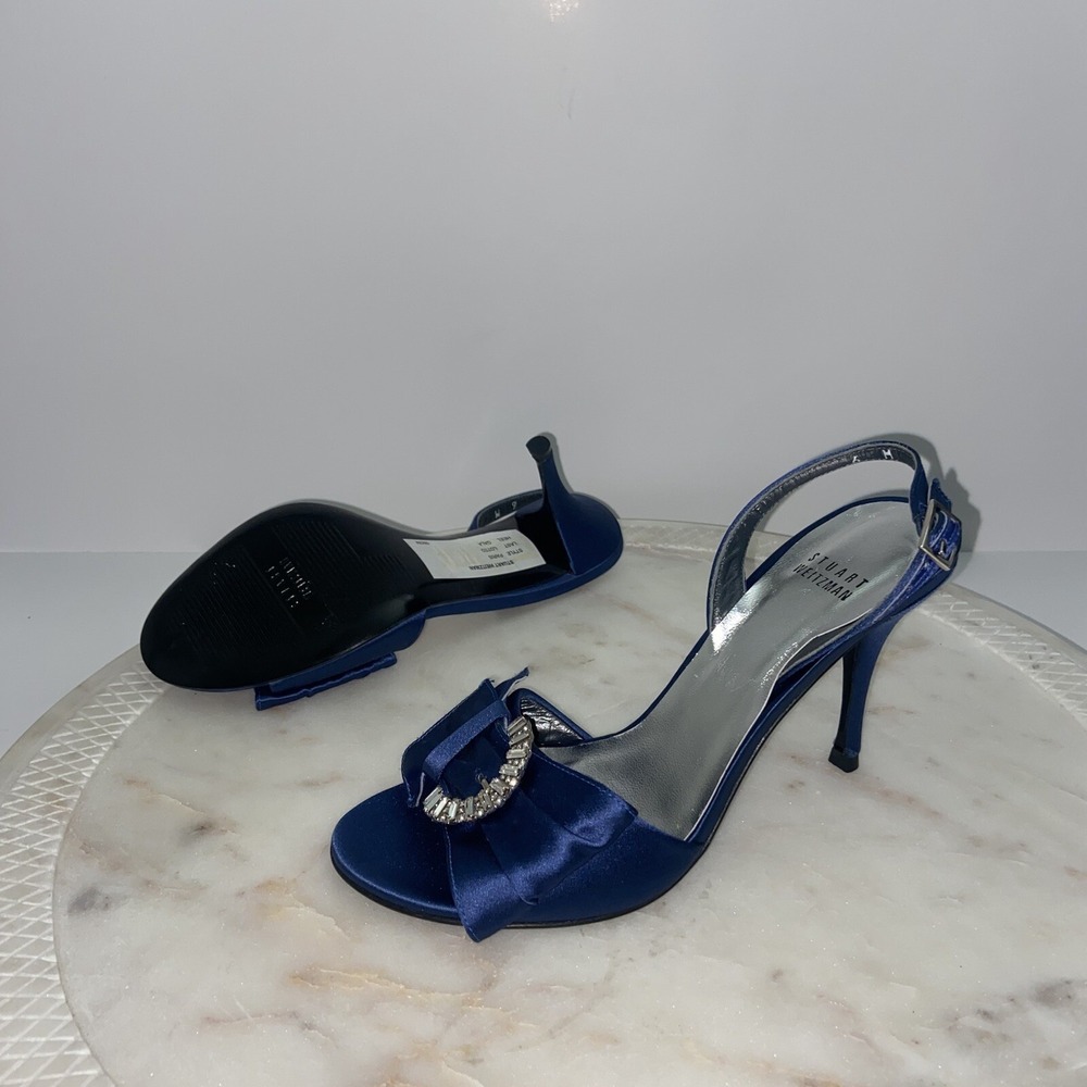 Stuart Weitzman Heels Stiletto 4 Inch Pump  Embellished Blue Women's 6